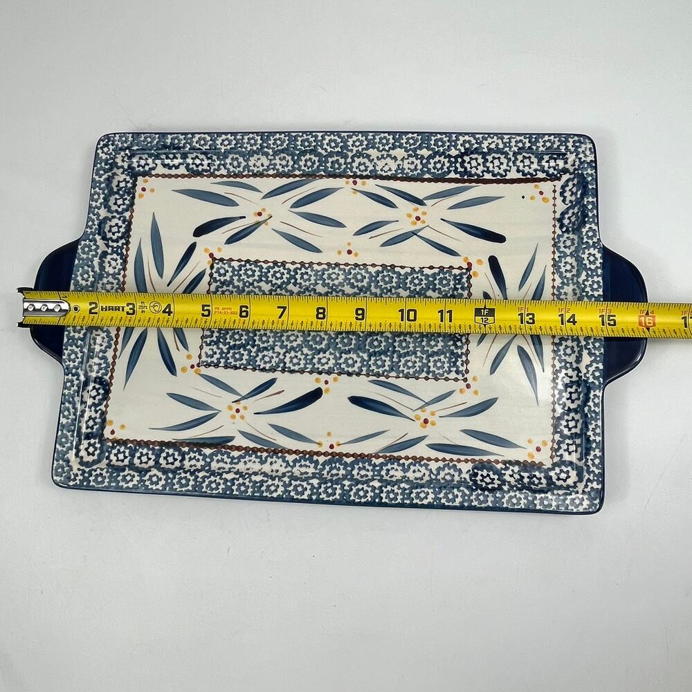 Temptations Old World Extra Large Rectangular Serving Platter With Rack 16" Dish - Picture 10 of 13